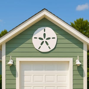 Weatherproof Sand Dollar Wall Art, Coastal Beach House Outdoor Decor,  Exterior Gable Art, PVC Sand Dollar Sign, Garage Wall Sign