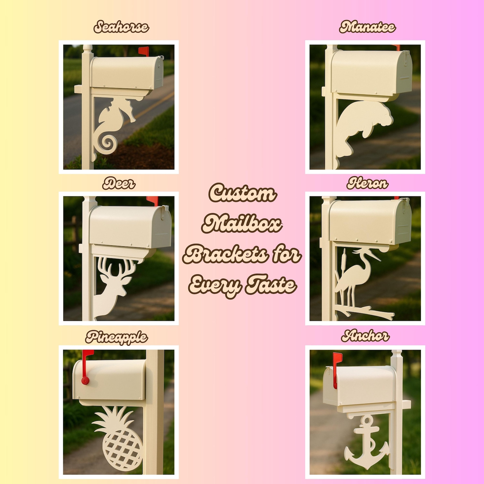 Pvc Mailbox Design PVC Mailbox Bracket Scroll Design, Decorative Mailbox Post Accent ...