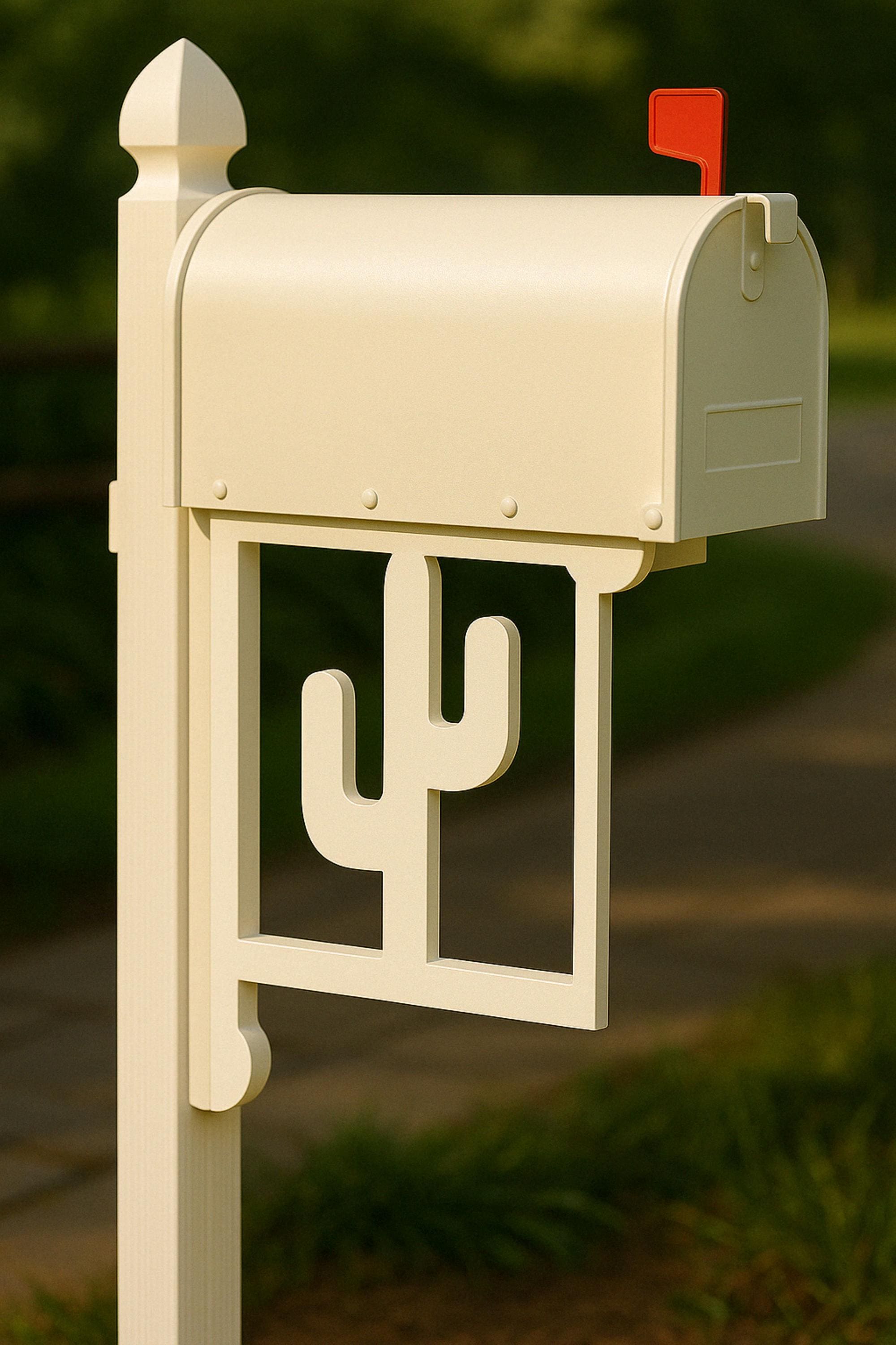 Pvc Mailbox Design Cactus Mailbox Bracket, Southwestern PVC Mailbox Decoration, Desert ...