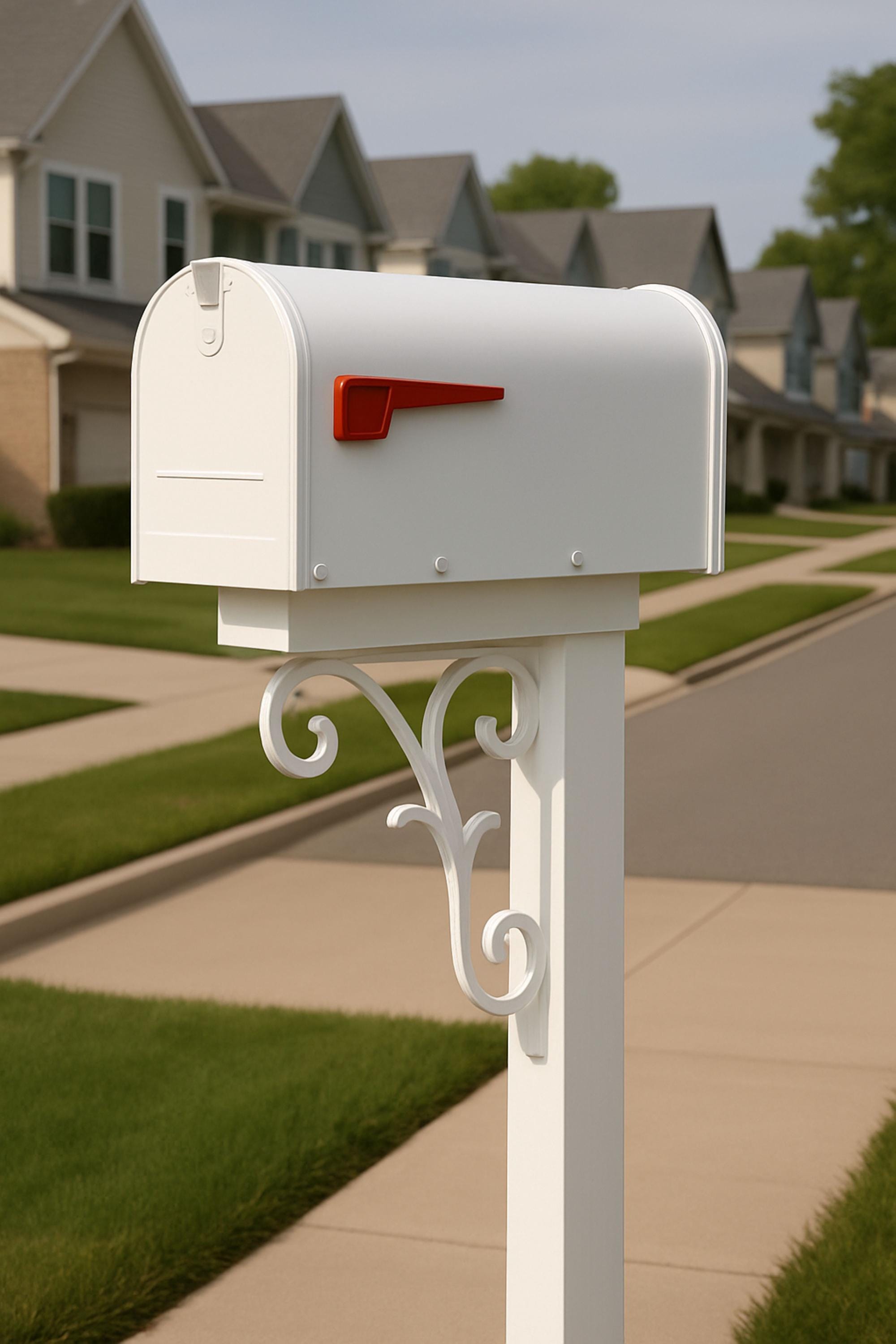 Pvc Mailbox Design PVC Mailbox Bracket Scroll Design, Decorative Mailbox Post Accent ...