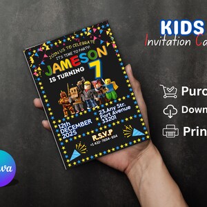 Editable Kids Birthday Invitation | Printable Digital Party Card for Boys & Girls | Personalized Template for Children’s Celebration