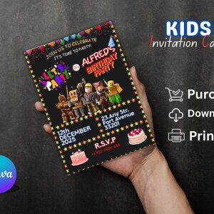 Editable Kids Birthday Invitation | Printable Digital Party Card for Boys & Girls | Personalized Template for Children’s Celebration