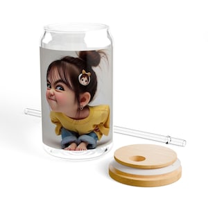Vaso con diseño de dibujos animados, 16 oz, original, recuerdo de fiesta infantil, regalo único, artículos para beber personalizados