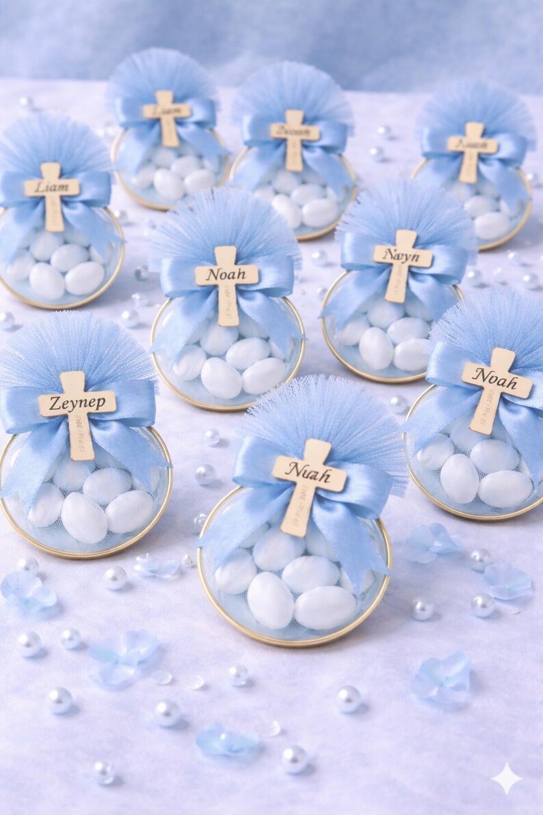 Personalized Baptism Favor, Christening Candy, Baby Boy Shower Favor ...