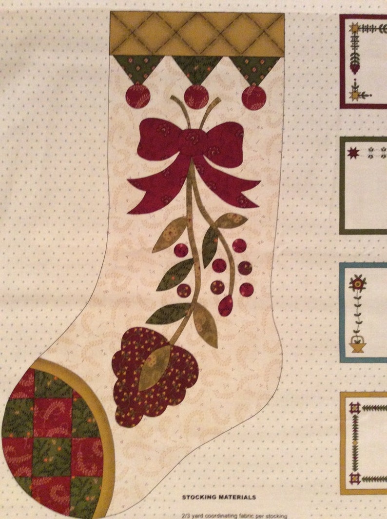 A Christmas Stockings Winter Blessings Holiday Cotton Fabric Panel Free US Shipping