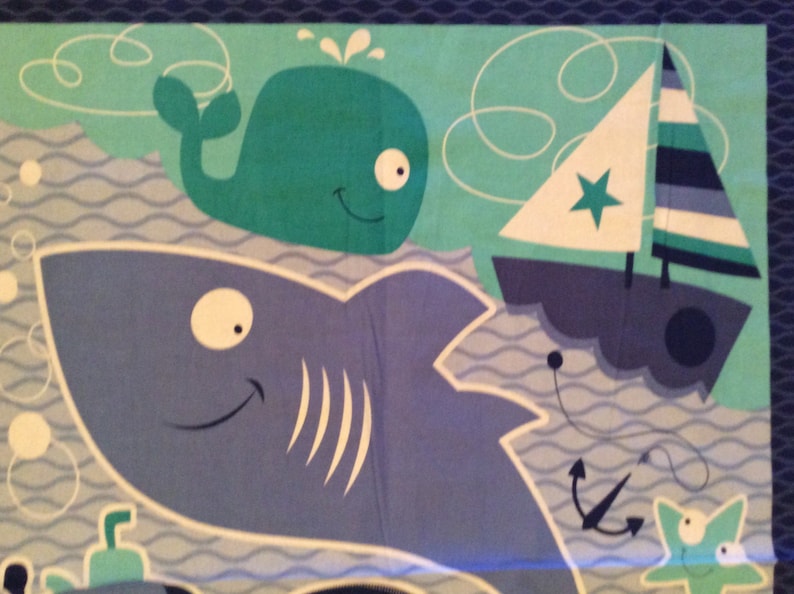 An Adorable Seawater Friends Baby Animals At Play Cotton Quilting Fabric Panel Free US Shipping