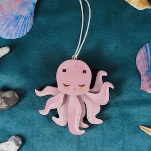 Cartão postal pop-out de polvo faça você mesmo - enfeite de brinquedo
