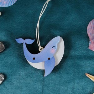 Ornement de jouet de carte postale à faire soi-même en forme de baleine