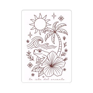 La Isla del Encanto Vinyl Sticker – Puerto Rico Coquí Sticker, Bad Bunny Vibe, Cute Tropical Laptop Decal, Sapo Concho Aesthetic