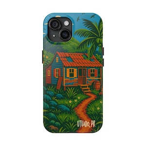 Custom Puerto Rico Phone Case | Colorful Boricua Countryside Art | Add Your Pueblo Name | Boricua Pride | Gift for Her | iPhone Case