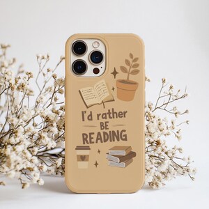 Capa de celular "Eu prefiro estar lendo" | Capa com estética literária | Presente para leitores | Capa de celular fofa para amantes de livros | Capa para iPhone da Booktok Trendy