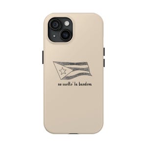 Zwart No Suelte La Bandera-telefoonhoesje | iPhonehoesje vlag Puerto Rico | Op Bad Bunny-merchandise geïnspireerd | Cadeau voor haar | Leuk Boricua-hoesje