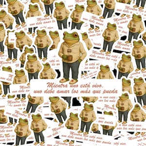 Sapo Concho Puerto Rico Vinyl Sticker | Mientras Uno Está Vivo Quote, Cute Frog PR Sticker, Bad Bunny Gift, Laptop Decal, Island Vibes