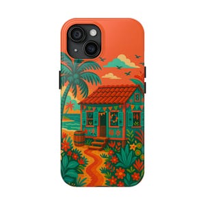 Colorful Puerto Rico House Phone Case | Boricua Island Vibes, Cute iPhone Case, Gift for Her, Concho Style, DTMF Aesthetic Accessory