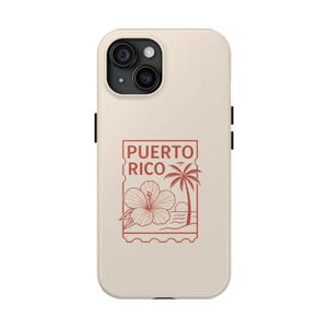 Minimalist Puerto Rico Phone Case – Bad Bunny Aesthetic | Island Stamp Design | Boricua Pride | Cute iPhone Case | Gift for Her