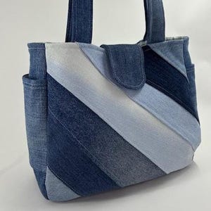 Jeans Diagonal Gestreifte Schultertasche Handtasche