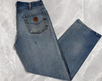 Vintage Carhartt Jeans - 90s Straight Leg - Unisex Denim blue - made in usa - 30US - 39/40FR