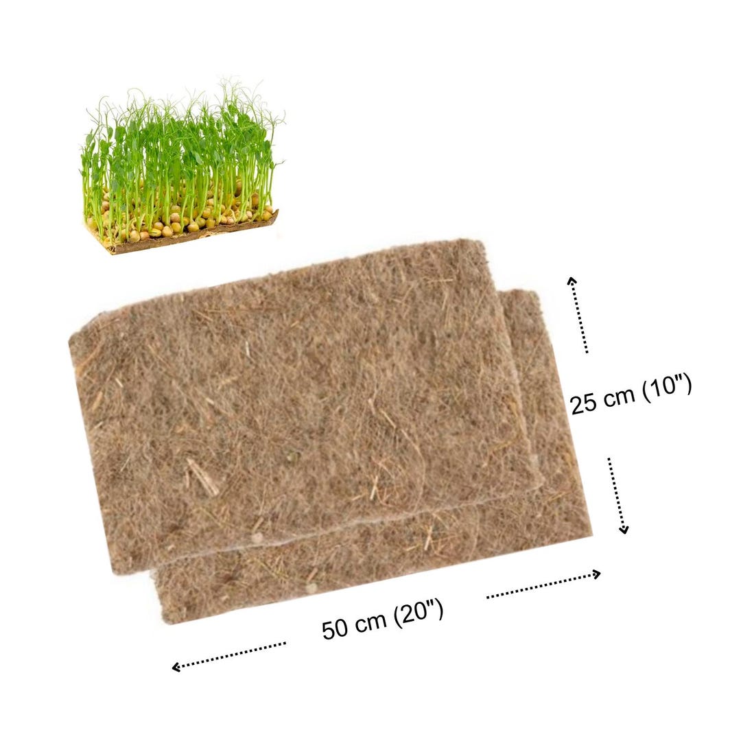 Natural Linen Microgreens Grow Mats – 100% Biodegradable Flax Fiber, 2 ...
