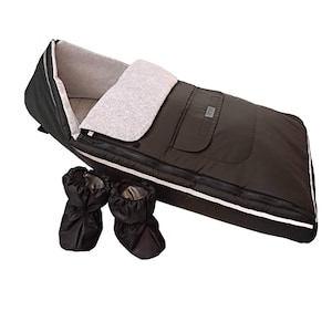 All-Season Sheeps Wool Baby Stroller & Car Seat Footmuff / Sleeping Bag – Removable Liner, Reflective, All-Weather Protection