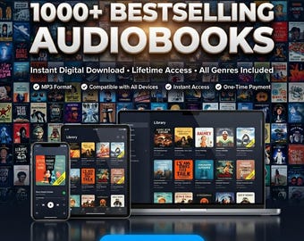 1000+ Bestselling Audiobooks Bundle | All Genres MP3 Library (Digital Download)