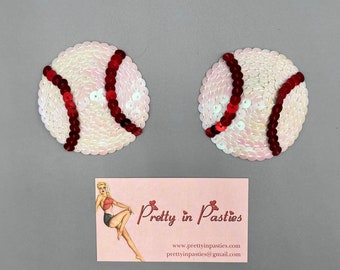 Copricapezzoli con paillettes da baseball "Out of Your League"