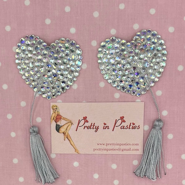 Viva la Glam Burlesque Gemstone Heart Shaped Pasties (Color Options)