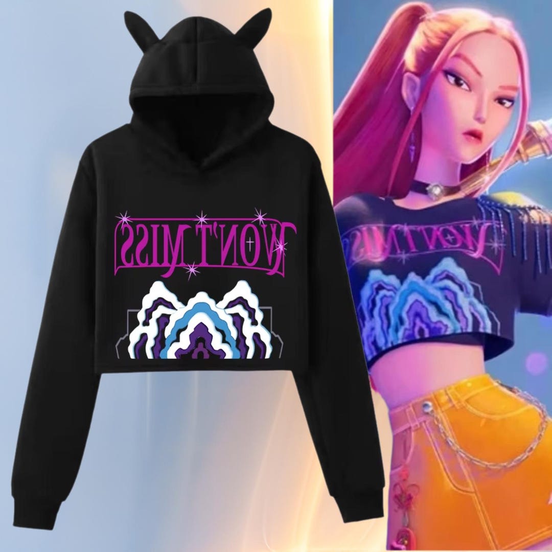 Mengmiao KPop Demon Hunters Outfit - Anime Crop Hoodie Set Für Mädchen & Teenager