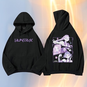 KPop Demon Hunters Movie Graphic Sweatshirts Fleece Warm Hooded Pullovers 2025 Fashion Male Sudadera Print Top, Huntrix Hoodie