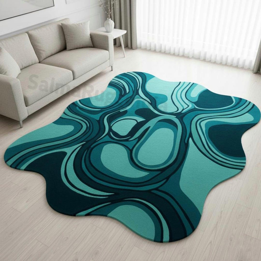 Tufted Rugs Patterns Irregular Shape Hand Tufted Rugs Featuring Abstract Wave Patterns in ...