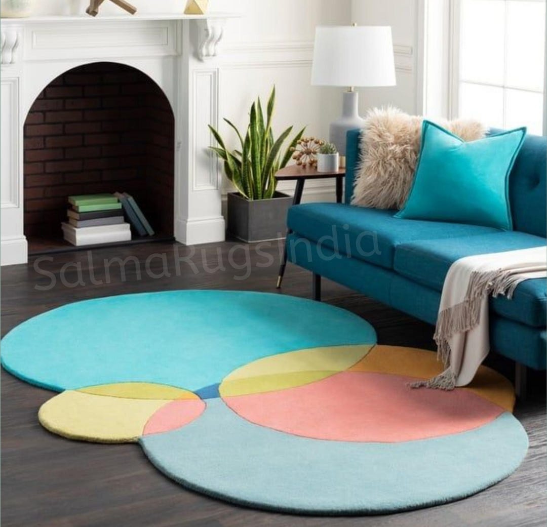 Overlap Blocks Wool Rug Overlapping Harmony