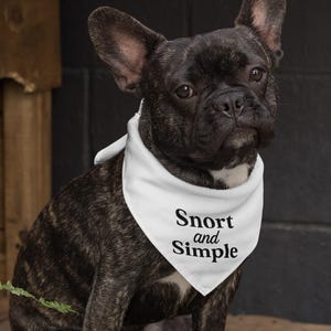 Snort and Simple Dog Bandana – Funny French Bulldog Pet Scarf for Frenchie Lovers & Dog Parents