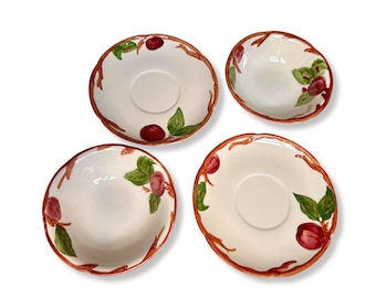 Engelse Cottage Dessertkommenset | Vintage Cottagecore Servies | Oma Keukendecoratie | Borden en kommen in erfgoedstijl | Franciscan England