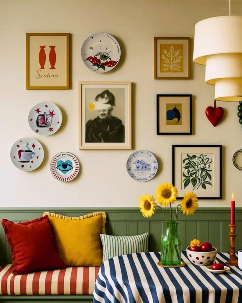 coastal kitchen wall art sardine plate
