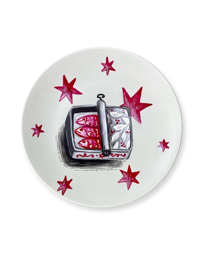 seafood lover gift sardine plate wall art