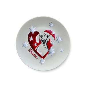 Plato con retrato de mascota personalizado, pintado a mano. Plato con retrato de perro o gato personalizado, regalo conmemorativo para mascotas, regalo para amantes de las mascotas, plato de cerámica personalizado.