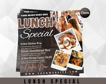 Caribbean Food Flyer: Restaurant Lunch Special, Social Media Template (Digital Download)