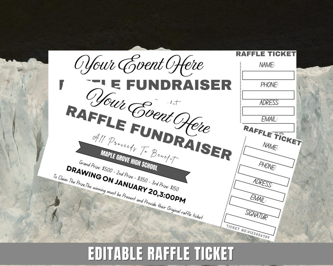 Editable Raffle Ticket – Printable Customizable Ticket, Christmas and ...