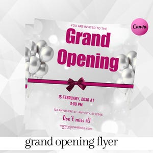 Grand Opening Flyer – Editable Business Launch Template for Salon, Boutique, Restaurant or Event | Modern Canva-Inspired Printable