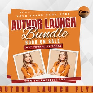 Lot de lancement d'auteur modifiable, kit promotionnel de sortie de livre, brochure d'auteur numérique, modèle marketing d'auteur indépendant, pack promotionnel de médias sociaux