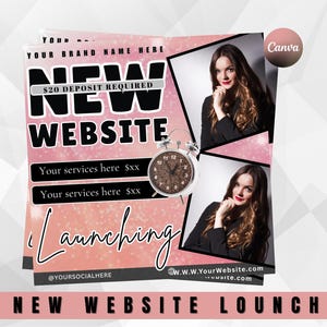New Website Launch Flyer | Editable Business Marketing Flyer | Website Coming Soon Social Media Template | DIY Digital Promo Design