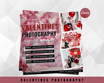 Valentines Photography Flyer: Editable Mini Session Template (Digital Download 1080x1080px)