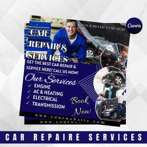 Car Repair Flyer: Auto Detailing & Mechanic Services Marketing