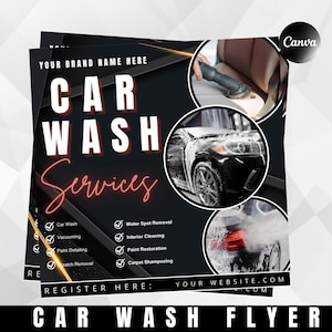 Editable Car Wash Flyer Template | Fundraising Event Flyer for School, PTO, or Charity | Community Benefit Printable Poster