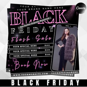 Black Friday Beauty Flyer Template: Editable Canva Design (Digital Download)