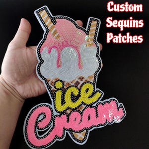 Custom Sequin Patches | Personalized Glitter Iron On Patches | Clothing Decoration | Bulk Wholesale Orders