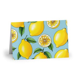 Lemon Greeting Card - Set of 1 or 10 Lemon Stationery Set Lemon Birthday Card Lemon Thank You Note Lemon Summer Celebration Greeting Card
