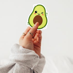 Avocado Vinyl Kiss-Cut Sticker Avocado Decal Cute Avocado Waterproof Sticker Fruit Sticker for WaterBottle Sticker Laptop Planner Cute Gift