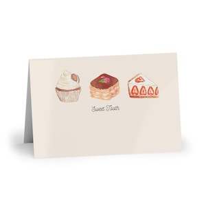 Set di biglietti d'auguri per golosi, 1 o 10 inviti per dessert, biglietti d'auguri per ogni occasione, biglietti di auguri di compleanno, biglietti di ringraziamento