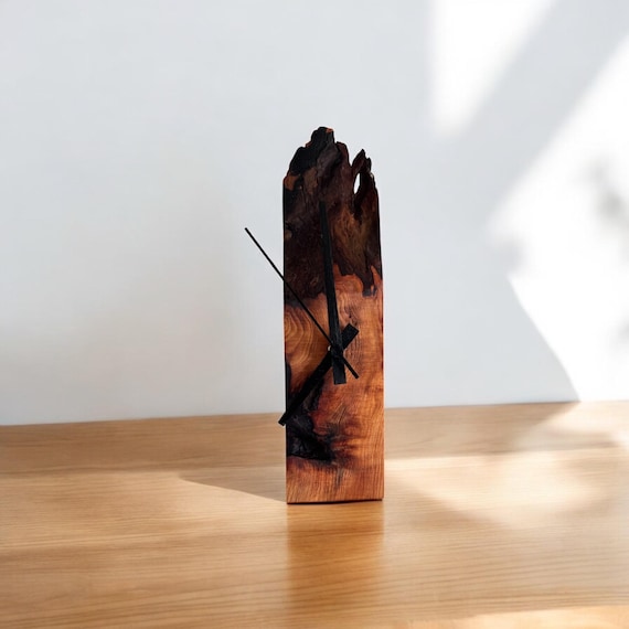 Live Edge Wood Wall Clock – Rustic Modern Decor – Reclaimed Wood Clock – Minimalist Home Gift – One of a Kind