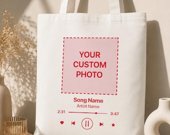 Custom Album Song Tote Bag: Personalized Favorite Music Purse, Gift for Music Lovers
